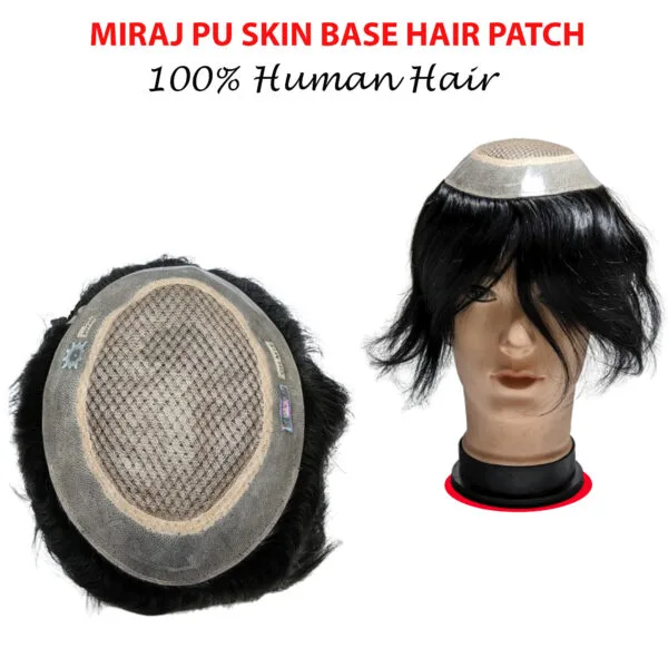 ORIGINAL Miraj Hair Patch with Real Human Hair, 7D Skin Base, Invisible Scalp, Authentic Luxury Men's Toupee. - Image 2