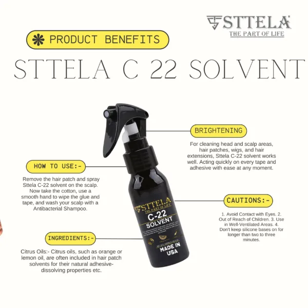 STTELA C22 Solvent: Hair Patch Glue Remover Patch Remover; Fast-Acting; Citrus Flavour; - Image 4